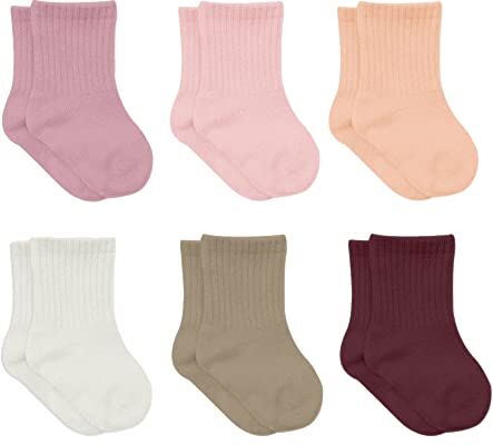 bistyle Cotone 6 paia di calzini per neonati da 0 a 3 mesi a 2 – 3 anni   calzini profumati per bambini   calzini per bambini, Rosa, 6-12 Mesi