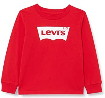 Levis Lvg Ss Batwing Tee 3e4234, Bambine e ragazze, Grigio (Light Grey Heather/Red), 3 anni