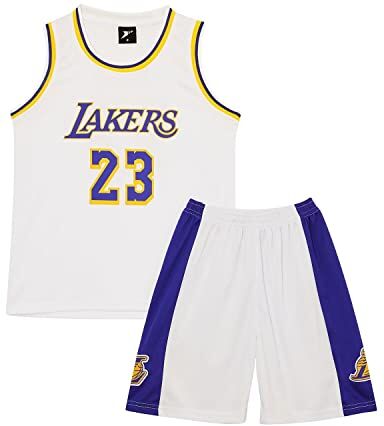 Huniam Magliette e Pantaloncini da Basket, Senza Maniche Maglia Completo Basket Bambino, Completo Pallacanestro Ragazzo 2 Pezzi per Bambini (Bianco, 5-6 Anni)