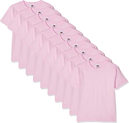 Fruit of the Loom Kids 10 Pack T-Shirt, Rosa (Rosa Chiaro), 3-4 Anni (Pacco da 10) Bambino