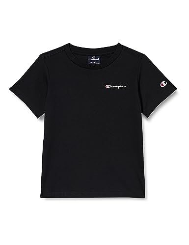 Champion Legacy American Classics B Script Logo S-S Crewneck T-Shirt, Nero, 9-10 Anni Bambino FW23