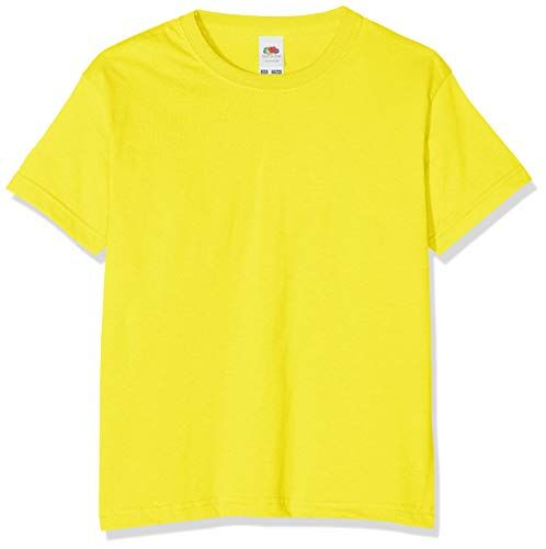 Fruit of the Loom T-Shirt Bambino, Giallo (Sunflower), 3-4 Anni (Manufacturer Size:22)