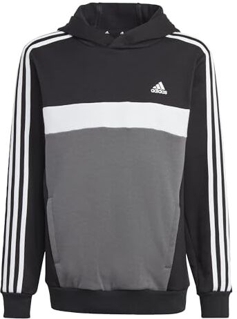 Adidas Unisex Kids Tiberio 3-Stripes Colorblock Fleece Kids Hooded Sweat