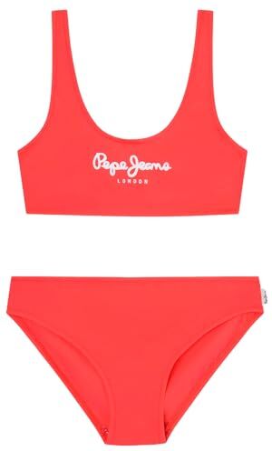 Pepe Jeans Pepe Sc Bikini Set, Costume da bagno da due pezzi Bambine e ragazze, Rosso (Red),8 anni