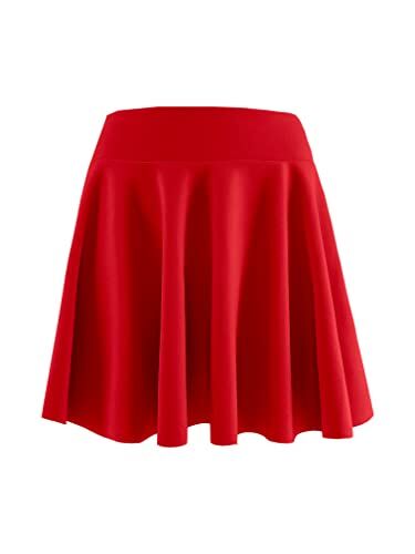 JOPHY & CO. Gonna Ragazze Bambine Plissettata Midi Versatile Vita Elastica (8 Anni, Rosso Corto)