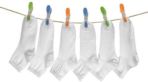 PETTI Artigiani Italiani 6 Paia di Calzini Cotone Calze, Bianco Corto, 2 Anni (22-24) Unisex-Bambini