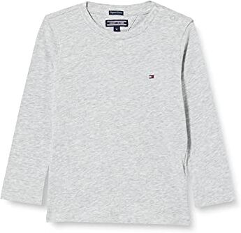 Tommy Hilfiger Boys Basic Cn Knit L/S Maglietta, Grey Heather, 10 anni Bambini e ragazzi