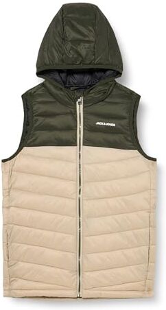 Jack & Jones Jconew Pocket Hood BW Jnr Gilet Trapuntato, Campi di Rye/Dettagli: Rosin Blocking, 128 cm Bambini e Ragazzi