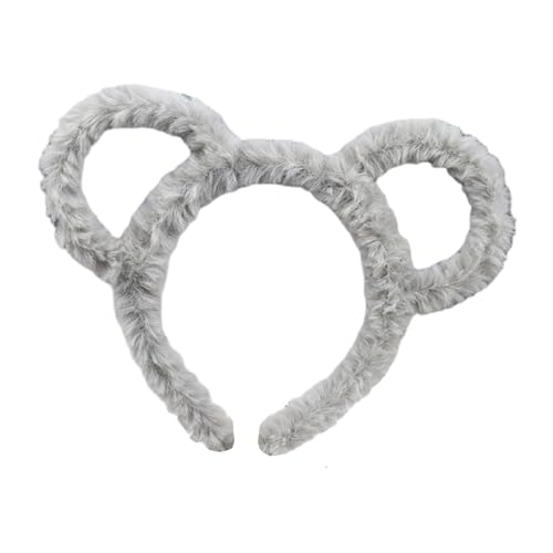 WUUISDNX Nuova fascia per orecchie di orsetto di peluche carina realizzata in poliestere premium durevole e rispettoso dell'ambiente, semplicemente, Grigio