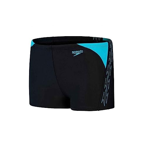 Speedo Bambino Hyper Boom Splice I Aquashort, Nero/Bolt, 9-10 Anni