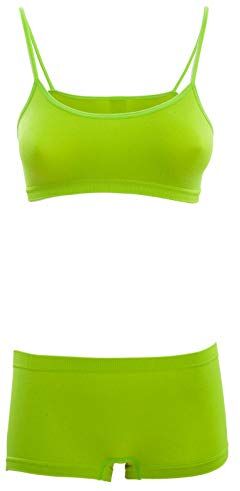 Toocool Completo Intimo Bambina Danza Microfibra Brassiere Reggiseno Pantaloncini TZ078 [4-6,Verde]