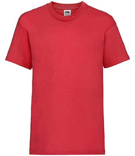 Fruit of the Loom T-Shirt Bambino, Rosso (Burgunderrot), 9-11 Anni (Manufacturer Size:32)