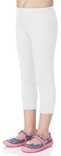 Merry Style Leggings 3/4 Bambina e Ragazza MS10-131 (Bianco, 140 cm)