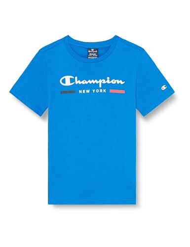 Champion Legacy Graphic Shop B New York S/S Crewneck T-Shirt, Blu Scuro, 9-10 Anni Bambini e Ragazzi SS24