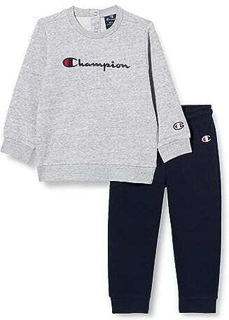 Champion Legacy Legacy American Classics TD Crewneck Completo, Grigio Melange/Blu Marino, 18 mesi Bimbo 0-24 FW23