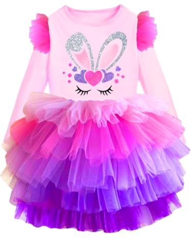 VIKITA Vestito Cotone Stampa Principessa Tulle Tutu Festa di Compleanno Abito Bambina LH4116 11-12 Anni