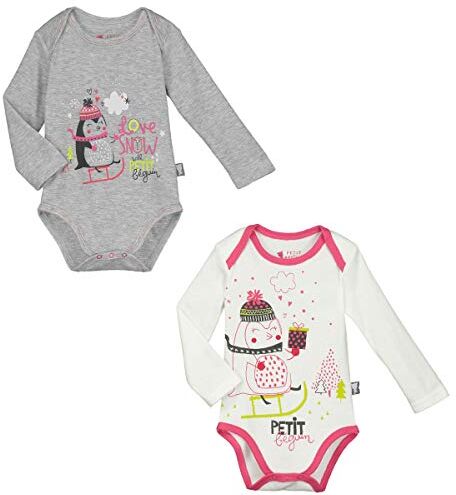 Petit Béguin Set di 2 body a maniche lunghe Bambino Ragazza lovesnow – dimensioni – 12 mesi (80 cm)