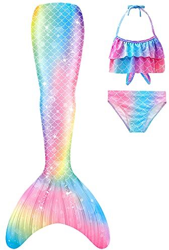 shepretty Coda di Sirena con Bikini per Bambina Set Bikini.,wpM1,110