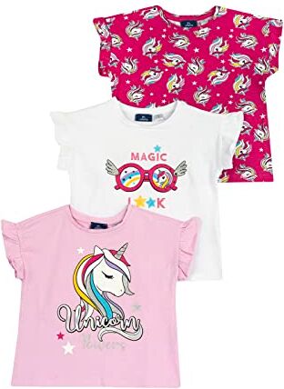 Chicco Set T-shirt Con Maniche Corte in cotone, Magliette Bambine e ragazze, Rosa, 4 anni (pacco da 3)