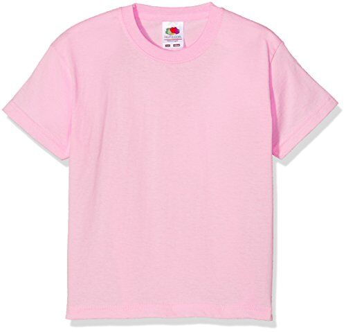 Fruit of the Loom T-Shirt Bambino, Rosa (Light Pink), 3-4 Anni (Manufacturer Size:22)