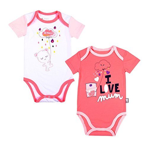 Petit Béguin Fun Paradise Set di 2 body da bambina, a maniche corte, taglia 12 mesi, 80 cm