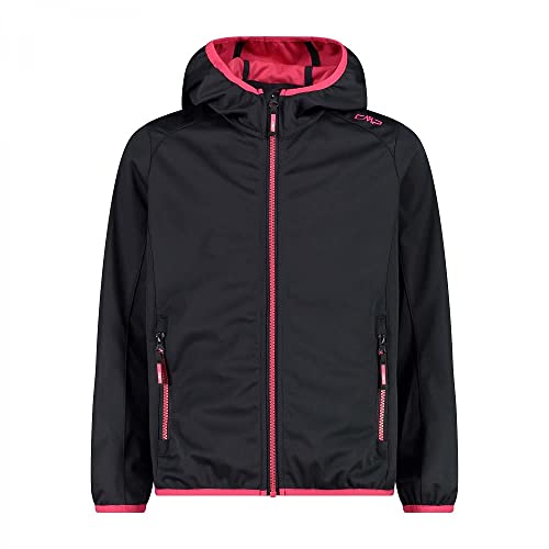 CMP Softshell jacket with fixed hood, Girl, Antracite-Fragola, 92