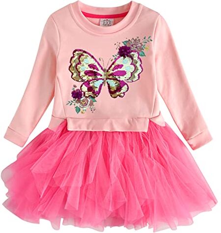 VIKITA Vestito Manica Lunga Cotone Bambina LH2106 6-7 Anni