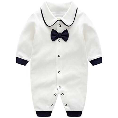 JiAmy Bambino Pagliaccetto Cotone Jumpsuit Manica Lunga Pigiama Abiti da Gentiluomo 9-12 Mesi