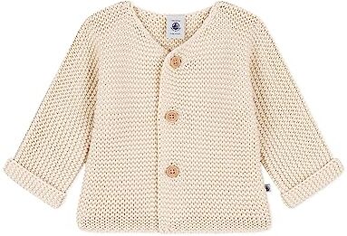 Petit Bateau , Cardigan Unisex Bimbi 0-24, Bianco Avalanche, 3 mesi