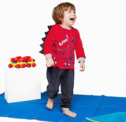 Petit Béguin Pigiama ragazzo maniche lunghe rosso Dino Boy – dimensioni – 3 anni (98 cm)