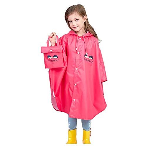 Wetry Mantella Pioggia Bambina con Cappuccio Bambino Impermeabile Abbigliamento Antipioggia Pieghevole per Unisex 1-2 anni/75-90cm