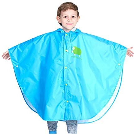 Wetry Impermeabile Bambino Bambina Poncho Antipioggia Blu per 1-2 anni/75-90cm