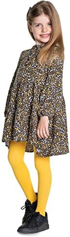 looksy Collant solidi da ragazza, 40 denari, opachi, in morbida microfibra, per bambini, casual, per la scuola di danza, Giallo, 98 cm-104 cm