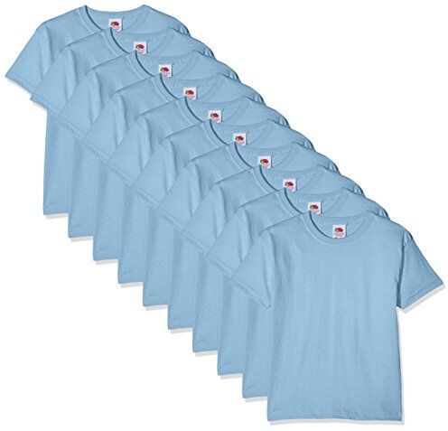 Fruit of the Loom Kids 10 Pack T-Shirt, Blu (Sky Blue Yt), 12-13 Anni (Pacco da 10) Bambino