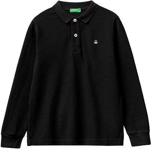 United Colors Of Benetton Maglia Polo M/L , Polo Bambini e ragazzi, Nero 100, S