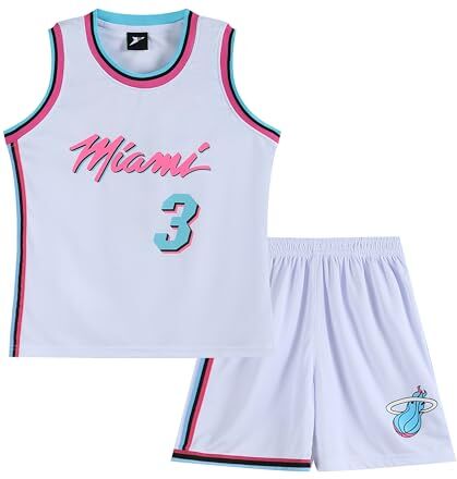 Huniam Magliette e Pantaloncini da Basket, Senza Maniche Maglia Completo Basket Bambino, Completo Pallacanestro Ragazzo 2 Pezzi per Bambini (Bianco, 12-14 Anni)