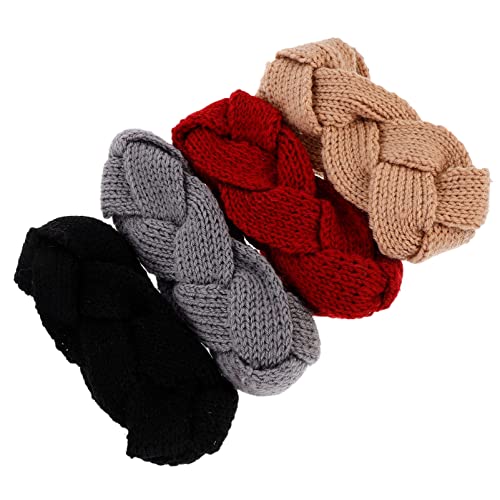 Beaupretty Inverno Involucro Crochet Caldo: Spessore di Lana Filato Elastica Maglia Infilo Le Donne Freddo Meteo Trucco Yoga di Forma Fisica Che Eseguono 4Pcs Headwrap