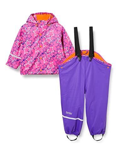 CareTec Rain Suit PU w. fleece , Impermeabile e pantaloni impermeabili Bambine e ragazze, Viola Purple (633), 8 anni