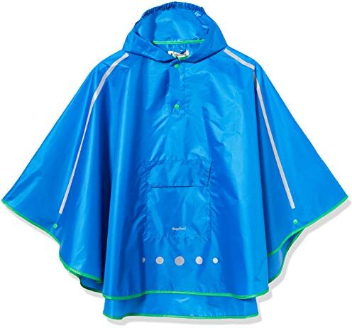 Playshoes Poncho antipioggia pieghevole, Giacca antipioggia impermeabile Unisex Bambini e ragazzi, blu, M