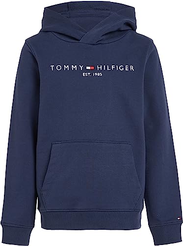 Tommy Hilfiger Felpa Bambini Unisex Essential Hoodie con Cappuccio, Blu (Twilight Navy), 24 Mesi