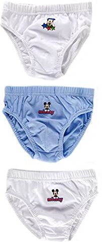 Ellepi Slip Bambino Topolino Cotone Elasticizzato 3 Mutande Bimbo Tinta Unita Fantasia Boxer Intimo Ragazzo Anni 2-3-4-5-6-7-8-9-10 Morbido Elastico Colori Anallergici Italia (6-7 Anni, Topolino)