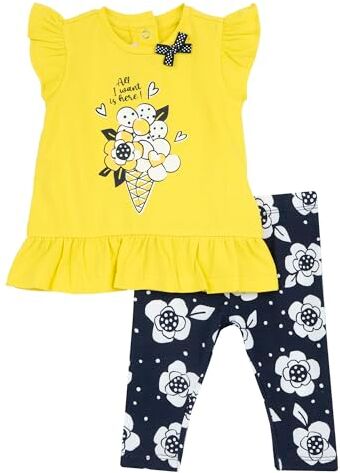 Chicco Completo 2 Pezzi T-Shirt E Leggings, Bambine e ragazze, Giallo, 9 mesi