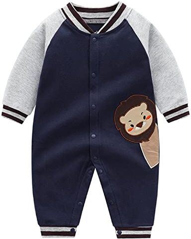 Minizone Bambino Pagliaccetto in Cotone Ragazze Ragazzi Pigiama Tutina Fumetto Outfits, 6-9 Mesi