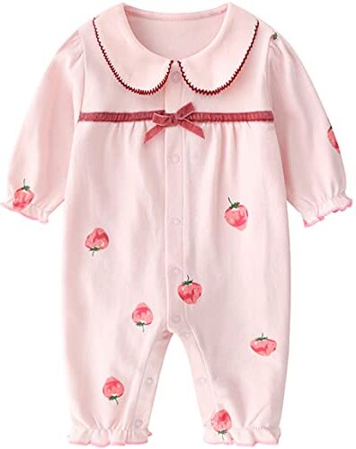 Fewlby Bambina Pagliaccetto in Cotone Pigiama Ragazze Tutina Body a Maniche Lunghe Fumetto Outfits, 6-9 Mesi