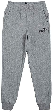 Puma Ess Logo Pants TR Cl B, Pantaloni Tuta Bambino, Grigio-Medium Gray Heather, 128