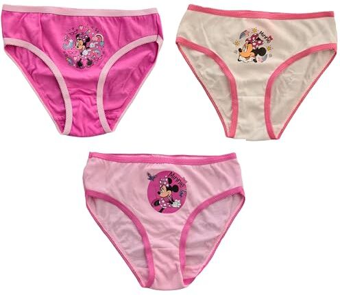 ILS I LOVE SHOPPING Set Mutande 3 Pezzi Mutandine in Cotone per Bambini Slip Mutanda Intimo (2-3 Anni, Minnie Mouse)