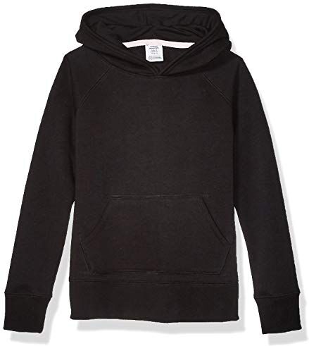 Amazon Essentials Felpa con Cappuccio Modello Pullover Bambine e Ragazze, Nero, 6-7 Anni