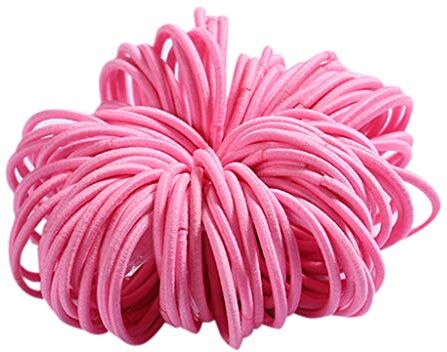 Mashaouyo 100 pezzi da 3 cm in nylon nylon e nylon per capelli, per bambini, colore (rosa, taglia unica)