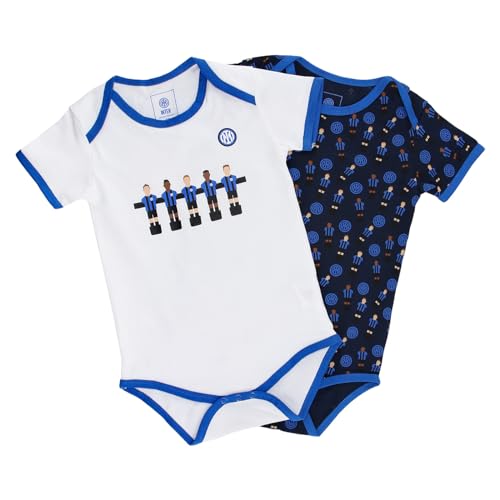 Inter Set di 2 bodya maniche corte, neonato 0-24 mesi, Unisex, 100% cotone