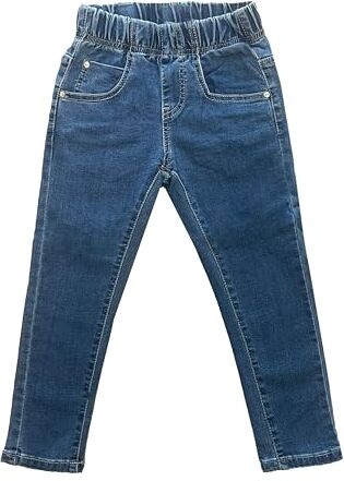 TMK Jeans Lunghi per Bambini, Pantalone Jeans da Ragazzi in Vita Elasticizzata, Pantaloni Denim Blu Junior Bambine Ragazze (cod. 2300) (6 Anni, Jeans-M124)